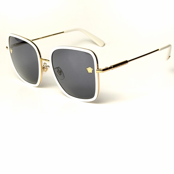Versace Mod 2247D 1471/87 White and Gold Sunglasses Authentic New - Picture 4 of 10